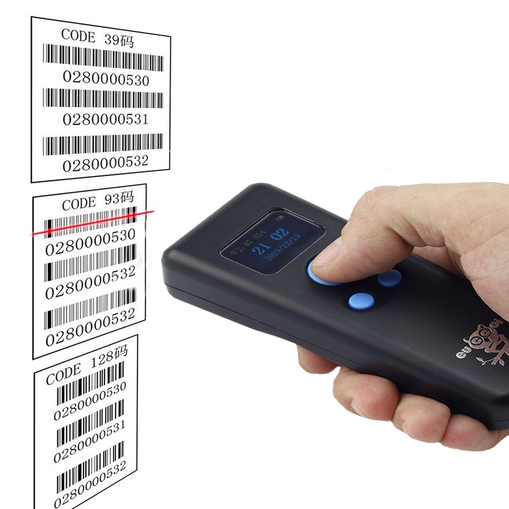 Cititor cod bare Bluetooth 1D portabil, USB, CCD, stocare 16MB, Android iOS PC, vibratii - imagine 17